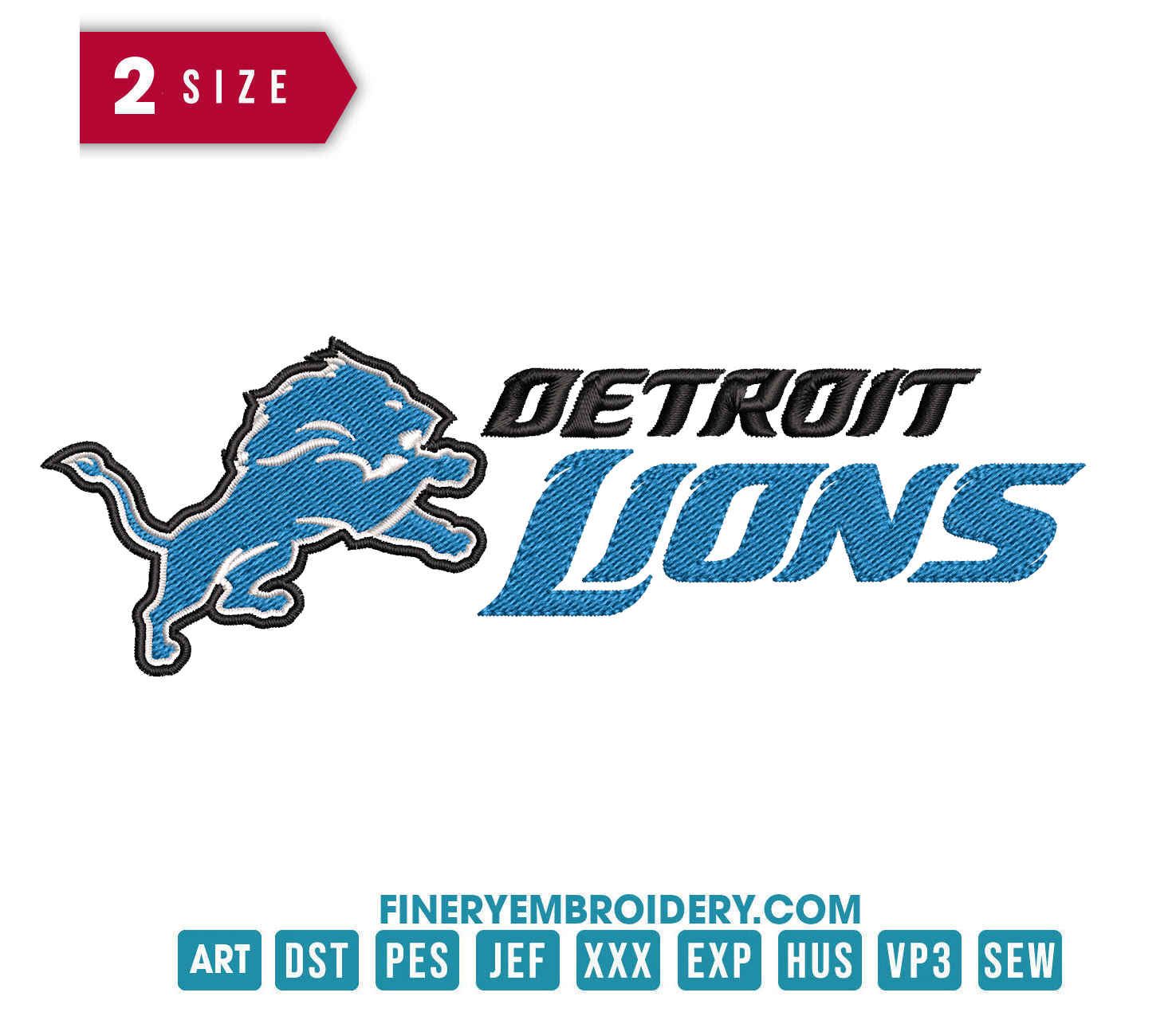 Detroit Lions 3 : Embroidery Design - FineryEmbroidery