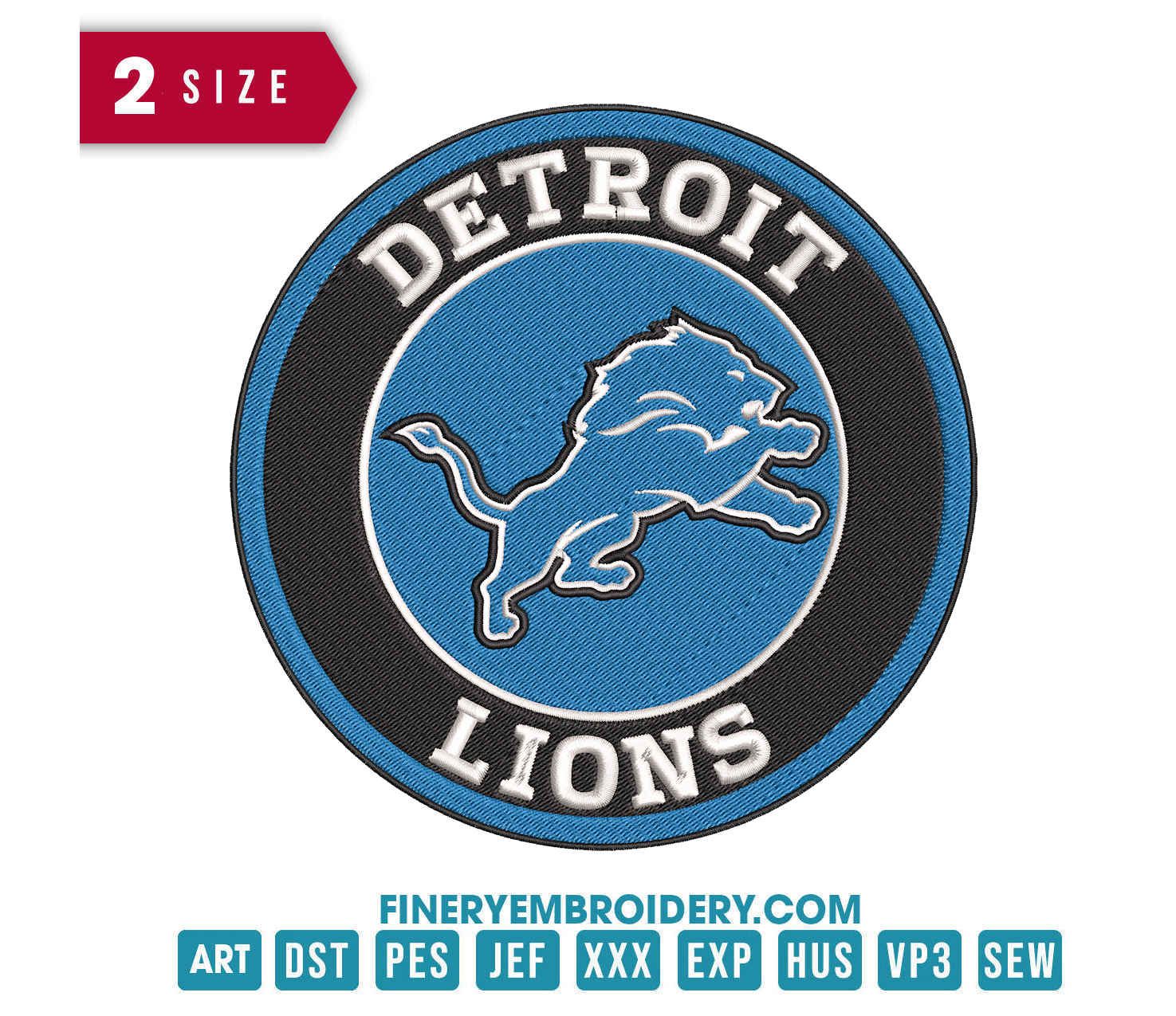 Detroit Lions 4 : Embroidery Design - FineryEmbroidery